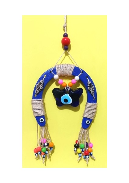 Nal Figürgü Renkli Boncuklu Kelebek Nazar Bahçe Duvar Balkon Süsü 37 cm fiyatları