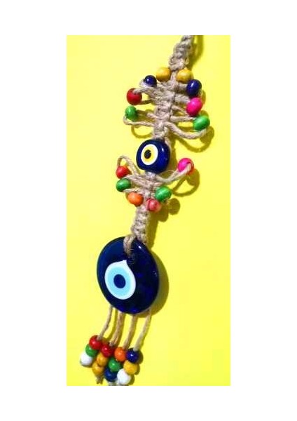 Renkli Boncuklu Dekoratif Nazar Boncuğu Duvar Bahçe Balkon Süsü 29 cm