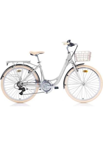 26J Carraro Juliet Şehir Bisikleti - Mat Gri Krom Krem - 43