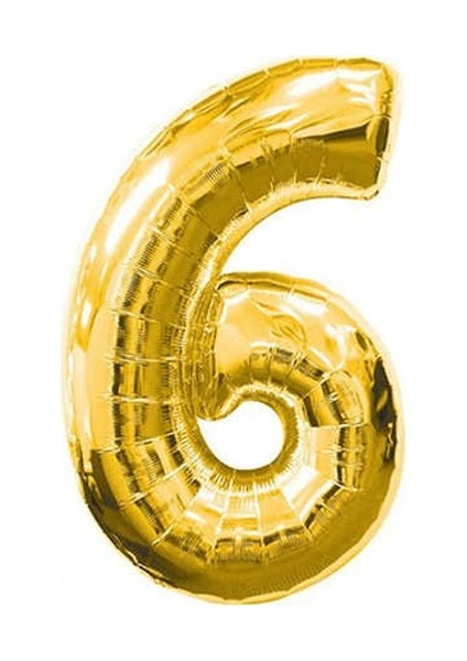 6 Yaş 40 Inç 100 cm Gold Büyük Rakam Folyo Balon