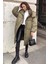 Mad Girls Haki Uzun Şişme Mont MG1303 3