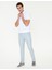 Erkek Beyaz Slim Fit Polo Yaka Basic Tişört 50252448-VR013 5