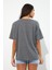 Kadın Baskılı Oversize T-Shirt Antrasit 5