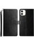 Apple iPhone 11 Için Y-Şekilli Çizgili Desenli Standlı Pu Deri Telefon Kılıfı - Siyah (Yurt Dışından) 1