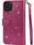 Apple iPhone 11 Için Parıltılı Fermuarlı Cüzdan Tasarımlı Standlı Kayışlı Deri Kılıf - Pembe (Yurt Dışından) 3
