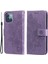 Apple iPhone 13 Mini Için Çiçek Baskılı Çizilmez Deri Standlı Koruyucu Kılıf - Açık Mor (Yurt Dışından) 1