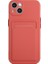 Apple iPhone 13 Mini Için Kart Yuvalı Esnek Tpu Telefon Kılıfı - Mercan (Yurt Dışından) 3