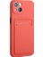 Apple iPhone 13 Mini Için Kart Yuvalı Esnek Tpu Telefon Kılıfı - Mercan (Yurt Dışından) 4