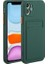 Apple iPhone 12 Mini Için Kart Yuvalı Esnek Tpu Telefon Kılıfı - Koyu Yeşil (Yurt Dışından) 1