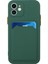 Apple iPhone 12 Mini Için Kart Yuvalı Esnek Tpu Telefon Kılıfı - Koyu Yeşil (Yurt Dışından) 2