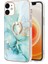 Apple iPhone 12 Için Galvanik Iml Imd Mermer Desenli Standlı Esnek Tpu Telefon Kılıfı - Yeşil (Yurt Dışından) 1