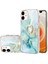 Apple iPhone 12 Için Galvanik Iml Imd Mermer Desenli Standlı Esnek Tpu Telefon Kılıfı - Yeşil (Yurt Dışından) 3