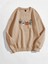 Kadın Vizon Oversize Coffee Baskılı Sweatshirt 1