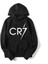 Unisex Siyah Cr7 Baskılı Sweatshirt Kapüşonlu 1