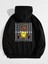 Unisex Siyah Happıness Sweatshirt Kapüşonlu 1