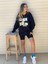 Kadın Lacivert Oversize In The 90's Baskılı Sweatshirt 3