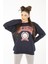 Kadın Lacivert Michigan Baskılı Oversize Sweatshirt 1