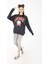 Kadın Lacivert Michigan Baskılı Oversize Sweatshirt 3