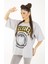 Trend Seninle Kadın Gri Berkeley Baskılı Oversize T-Shirt