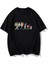 Erkek Siyah Oversize T-Shirt Astronot Baskılı 1