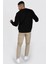 Erkek Siyah Man Baskili Oversize Sweatshirt 2