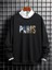 Erkek Parıs Baskılı Siyah Oversize Sweatshirt 1