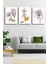 Tropikal Soyut Çiçekler Modern Minimal Kanvas Tablosu 3'lü Canvas Tablo Seti 1