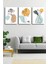 Tropikal Soyut Çiçekler Modern Minimal Kanvas Tablosu 3'lü Canvas Tablo Seti 1