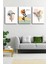 Tropikal Soyut Çiçekler Modern Minimal Kanvas Tablosu 3'lü Canvas Tablo Seti 1