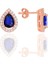 Gümüş Rose Safir Taşlı Damla Modeli Küpe 1