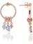 Gümüş Rose Zirkon Taşlı Sallantılı Ring Küpe 1