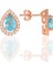 Gümüş Rose Akuamarin Taşlı Damla Modeli Ikili Set 3