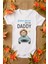 Erkek Beyaz Bebek Daddy Baskılı Çıtçıtlı Bebek Body Zıbın Bebek Badi 1