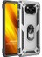 Xiaomi Poco X3 Tank Zırh Yüzüklü Mıknatıslı Standlı Kılıf Gümüş 1