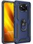 Xiaomi Poco X3 Tank Zırh Yüzüklü Mıknatıslı Standlı Kılıf Lacivert 1