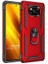 Xiaomi Poco X3 Tank Zırh Yüzüklü Mıknatıslı Standlı Kılıf Kırmızı 1