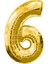 6 Yaş 40 Inç 100 cm Gold Büyük Rakam Folyo Balon 1