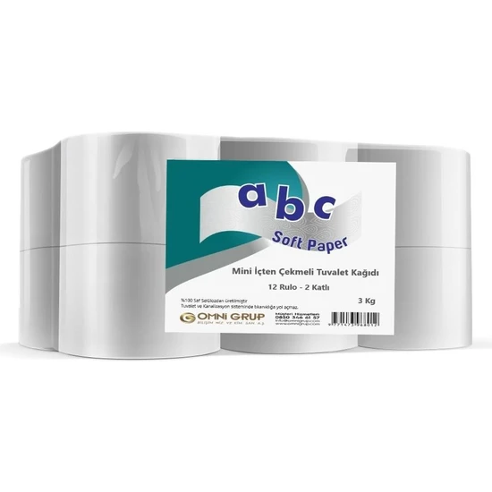 Abc Soft 3 kg Mini Cimri Içten Çekmeli Rulo Tuvalet Kağıdı