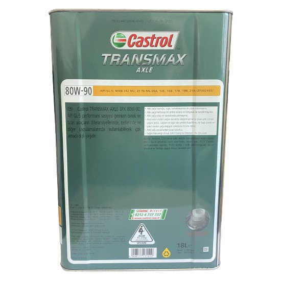 Castrol Axle Epx 80W90 18 Litre Motor Yağı ( Üretim Yılı Fiyatı
