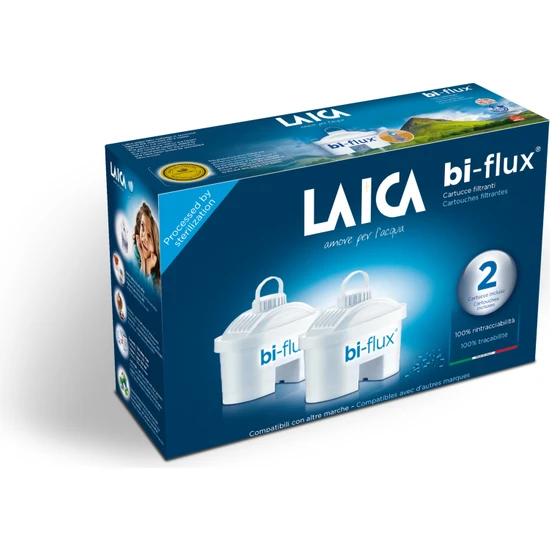 LAICA Akıllı Filtreli Su Arıtmalı Filtre Sürahi İçin Bi-Flux 2'li Yedek Filtresi