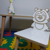 Gerek Bu Yaz Sil Yüzey - Kaplan Temalı Montessori Çocuk Aktivite Masa Sandalye Takımı (1 Masa 1 Sandalye)