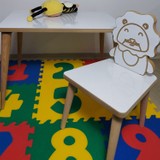 Gerek Bu Yaz Sil Yüzey - Aslan Temalı Montessori Çocuk Aktivite Masa Sandalye Takımı (1 Masa 1 Sandalye)