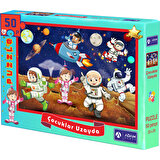 Adam Games Çocuklar Uzayda 50 Parça Puzzle Yapboz