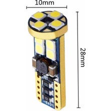 Eraks T10 LED Dipsiz W5W Canbus 12 Ledli  Park Plaka Tavan Ampulü - Beyaz