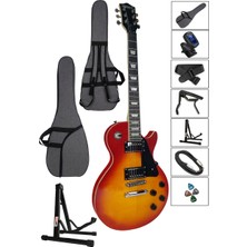 Midex GRX-200SB Üst Segment Profesyonel Elektro Gitar Set Les Paul Kasa Masif Ağaç (HH)