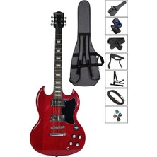 Midex SGX-170RD Üst Segment SG Special Elektro Gitar Set Masif Ağaç (HH)