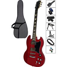 Midex SGX-170RD Üst Segment SG Special Elektro Gitar Set Masif Ağaç (HH)
