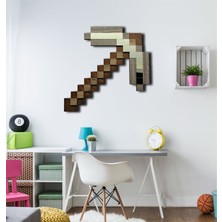 Payitaht Tablo Minecraft Demir Kazma 3 Boyutlu Ahşap Duvar Dekorasyonu