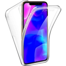 Teknomoda Apple iPhone 12 Mini ( 5.4 Inç ) 360 Kılıf Şeffaf Ön Arka Silikon