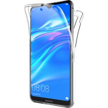 Teknomoda Huawei Y7 2019 360 Derece Kılıf Kristal Silikon Şeffaf Ön Arka